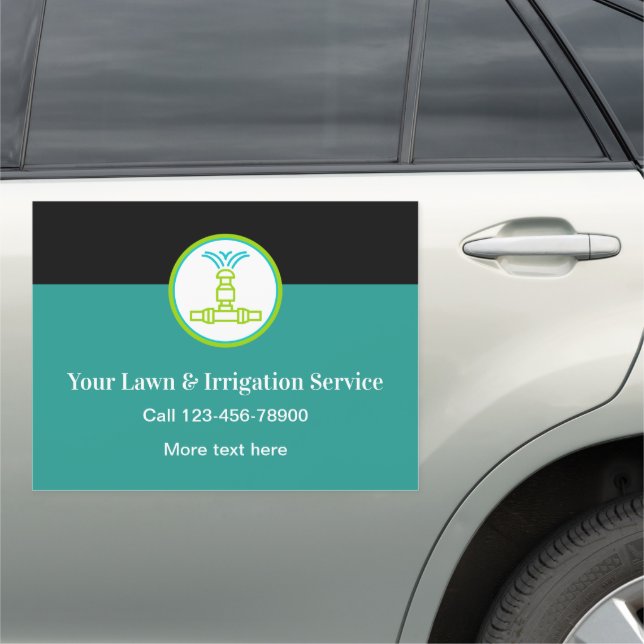 Lawn Sprinklers And Irrigation Magnetic Car Signs (In Situ)