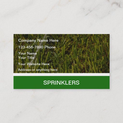 Customizable Lawn Sprinklers Business Cards
