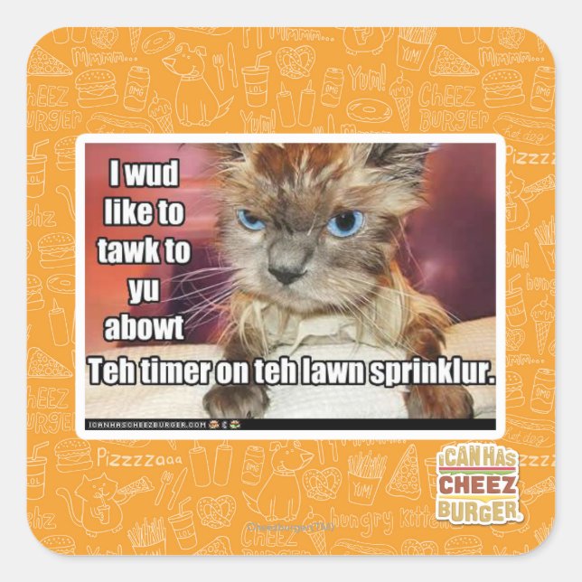 Lawn Sprinklur Timer Square Sticker (Front)