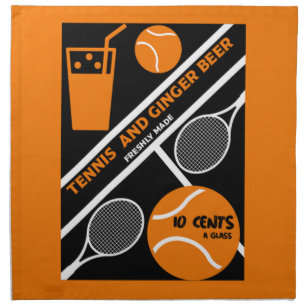 Lawn Tennis Player Graphic Art Cloth Napkin