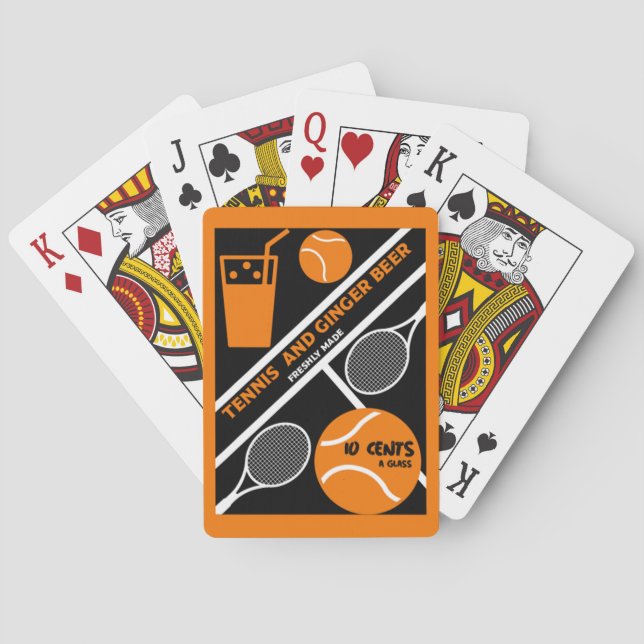 Lawn Tennis Player Graphic Art       Poker Cards (Back)