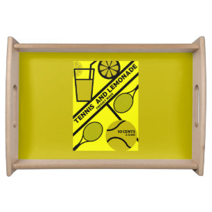 Lawn Tennis Player Graphic Art    Serving Tray