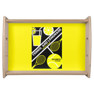Lawn Tennis Player Graphic Art Serving Tray