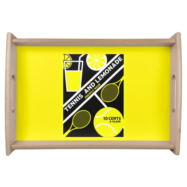 Lawn Tennis Player Graphic Art  Serving Tray (Front)