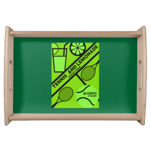 Lawn Tennis Player Graphic Art Serving Tray