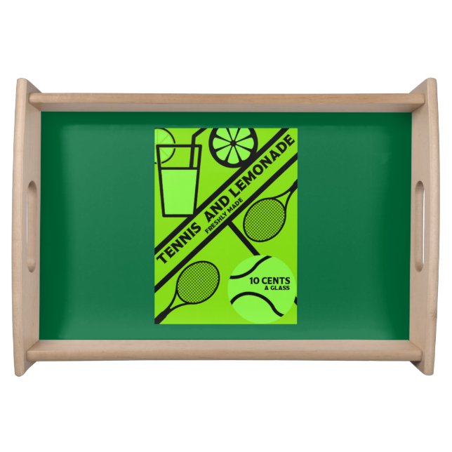 Lawn Tennis Player Graphic Art  Serving Tray (Front)