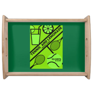 Lawn Tennis Player Graphic Art Serving Tray
