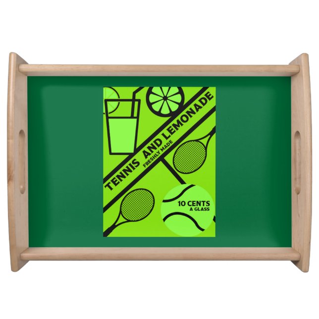 Lawn Tennis Player Graphic Art  Serving Tray (Front)