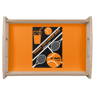 Lawn Tennis Player Graphic Art Serving Tray