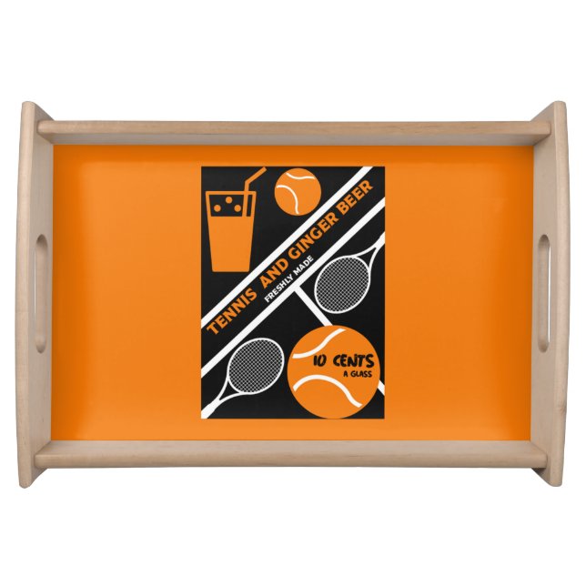 Lawn Tennis Player Graphic Art   Serving Tray (Front)