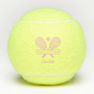 Lawn Tennis Player Pink Script Personalized Balls
