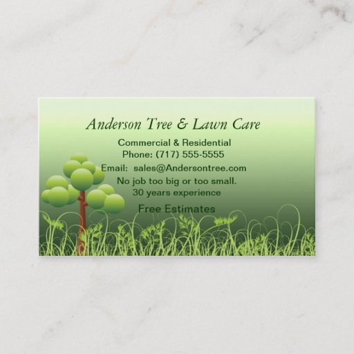 Customizable Lawn &amp; Tree Service Business Card