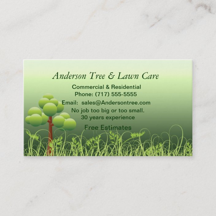 Lawn & Tree Service Business Card | Zazzle.com