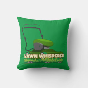 LAWN WHISPERER funny gardening gift                Throw Pillow