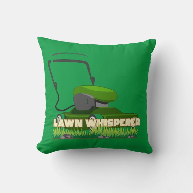 LAWN WHISPERER funny gardening gift                Throw Pillow (Front)