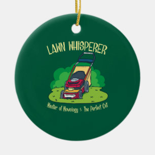 Lawn Whisperer Lawn Mower Garden Gardening Ceramic Ornament