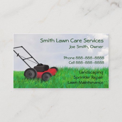 Customizable Lawn Yard Maintenance Servies Business Card