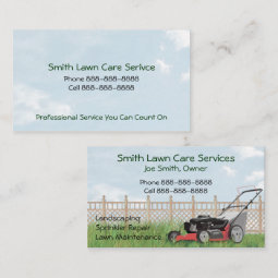 Lawn Yard Maintenance Servies Business Card | Zazzle