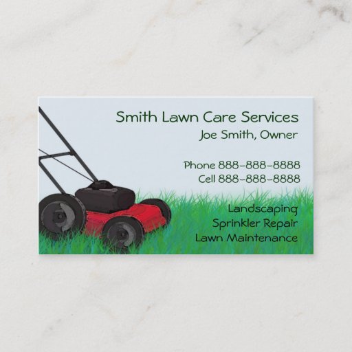 Customizable Lawn Yard Maintenance Servies Business Card