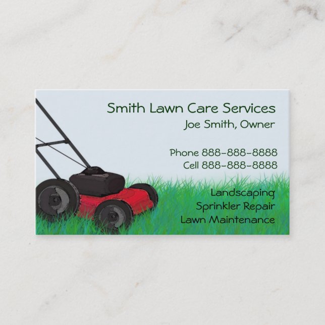 Lawn Yard Maintenance Servies Business Card (Front)