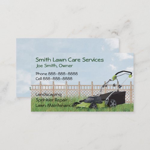 Lawn Yard Maintenance Servies Business Card