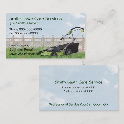 Customizable Lawn Yard Maintenance Servies Business Card