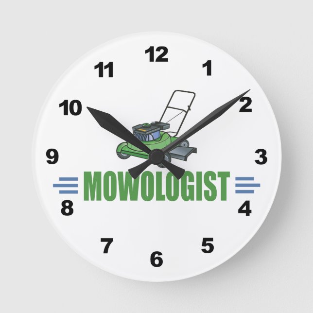 Lawn Yard Mowing, Mow Lawns, Landscaping Lawn Care Round Clock (Front)