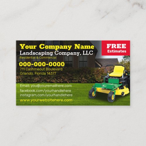 Lawncare Landscaping Grass Cutting Business Card
