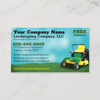 Lawncare Landscaping Grass Cutting Business Card