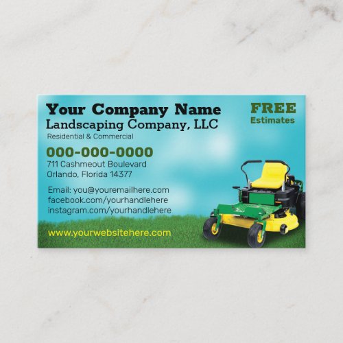 Lawncare Landscaping Grass Cutting Business Card