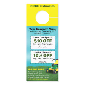 Lawncare Landscaping Grass Cutting Door Hanger