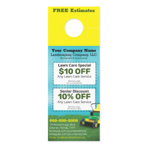 Lawncare Landscaping Grass Cutting Door Hanger
