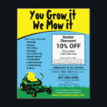 Lawncare Landscaping Grass Cutting Flyer<br><div class="desc">Promote and market your grass cutting or landscaping lawncare business more efficiently with these customizable flyers postcards templates. Simply replace the information with your information. Add a logo for better branding and voila! Potential clients will be impressed. See matching business cards.</div>