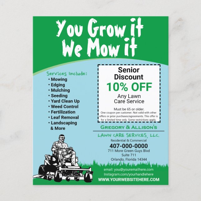Lawncare Landscaping Grass Cutting  Flyer (Front)