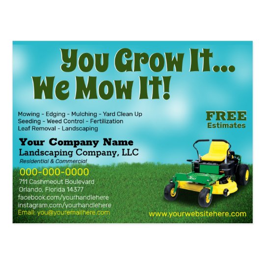 lawncare-landscaping-grass-cutting-flyer-postcard-zazzle