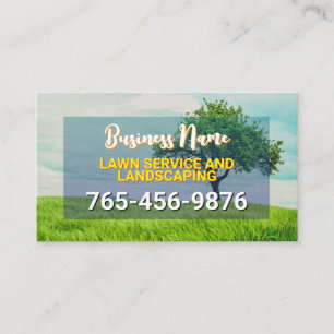 LawnCare, Landscaping, Grass Mowing, Tree Service Business Card