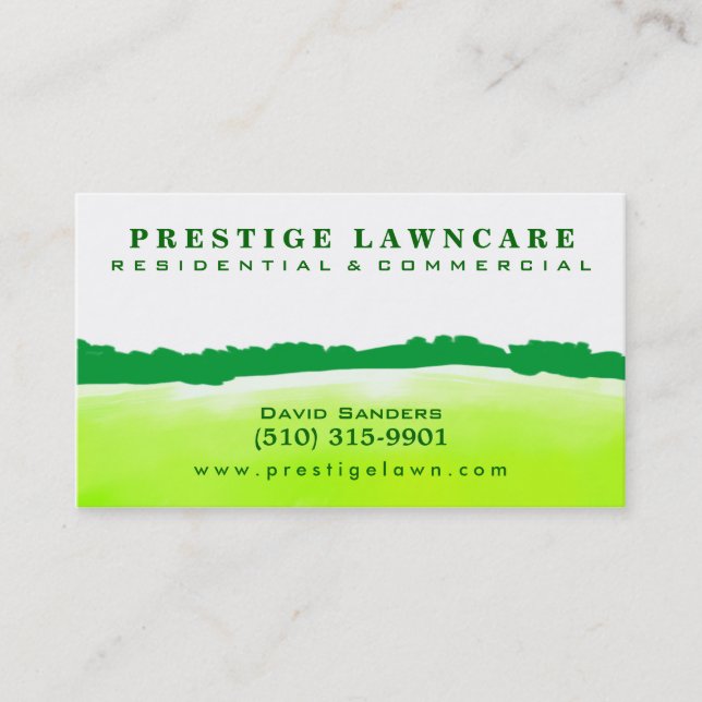 Lawncare - Landscaping Green Horizon Business Card (Front)