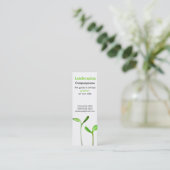 Lawncare  Landscaping Law green sprouts Mini Business Card (Standing Front)