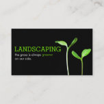 Lawncare Landscaping Lawn Green Sprouts Black Business Card at Zazzle