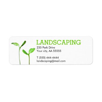 Lawncare Landscaping Lawn Green Sprouts Label by ModernCard at Zazzle