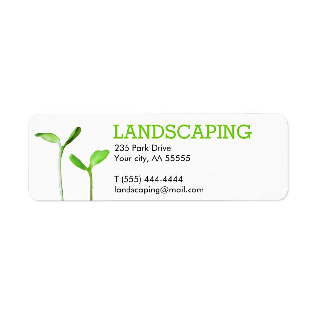 Lawncare Landscaping Lawn green sprouts Label (Front)