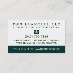 Lawncare or Landscaping Square Leaf Business Card