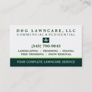 Lawncare Or Landscaping Square Leaf Business Card by juliea2010 at Zazzle