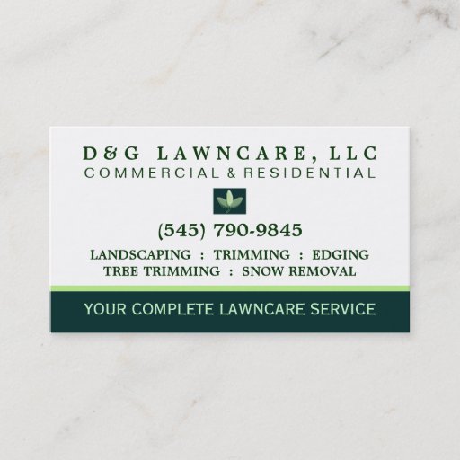 Customizable Lawncare or Landscaping Square Leaf Business Card