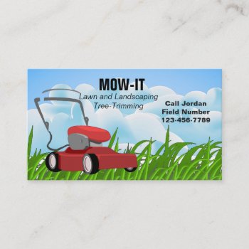 Lawnmower And Landscaping Business Cards by StoneRhythms at Zazzle