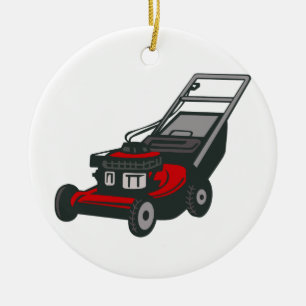 Lawnmower Ceramic Ornament
