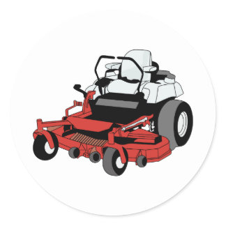 Lawnmower Classic Round Sticker