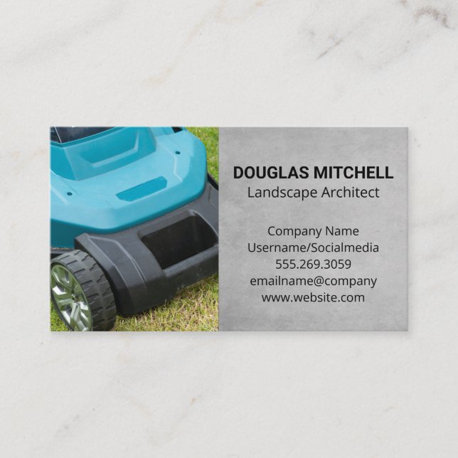 Lawnmower | Cutting Grass Business Card (Front)