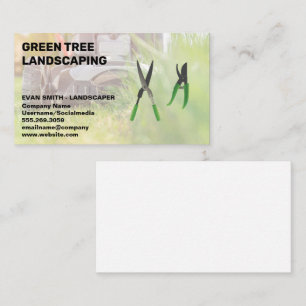 Lawnmower cutting grass Gardener Shears Business Card