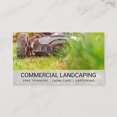 Lawnmower Cutting Grass  Landscape Gardening Business Card